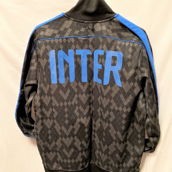 NWT Jacket Soccer Nike Milan Men L 419936 Genuine Black Blue DISCOUNT SHIPPING!! - Picture 2 of 6